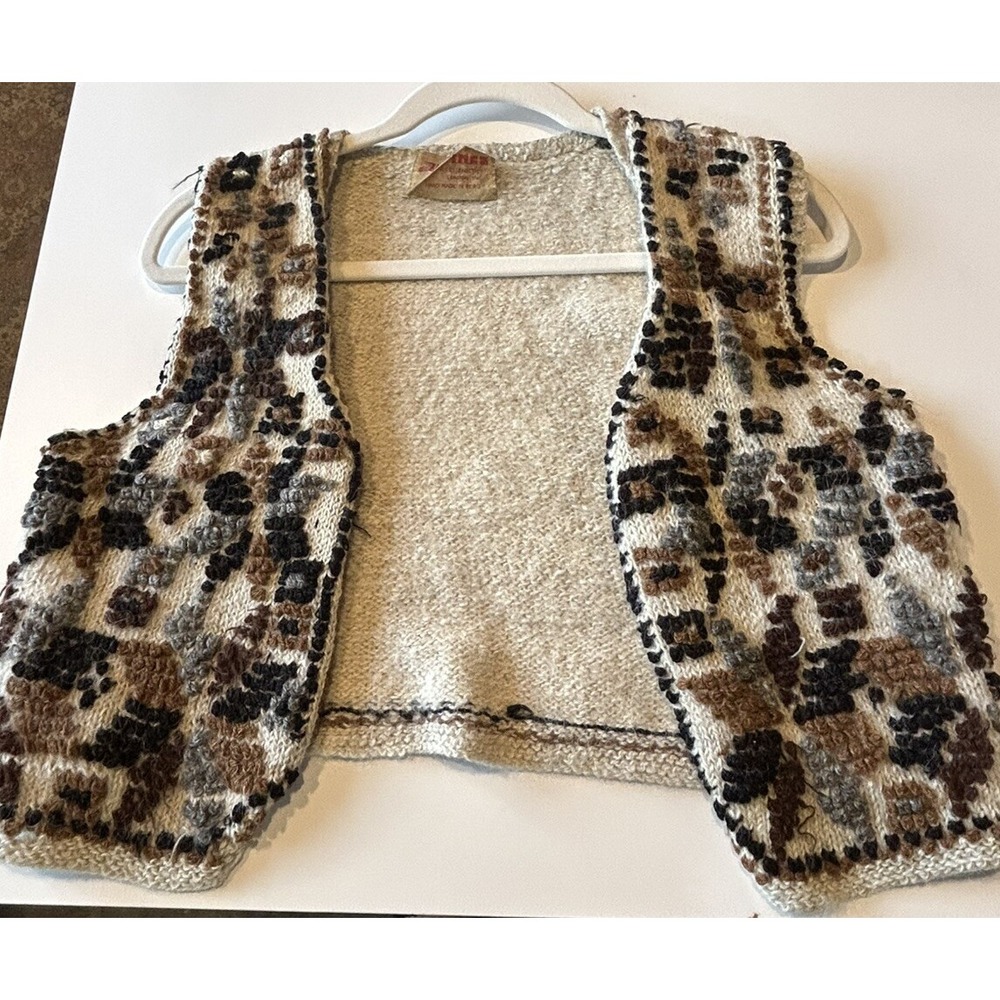 INCA Vintage Open Knit Vest 100% Alpaca *Made In Peru Gorgeous - Picture 4 of 12